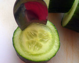 A picture of step 2 of Vickys Cucumber Salad Cups with Filling/Dip Options.