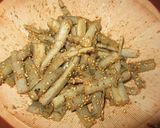 A picture of step 4 of Burdock Root Stir-fry for the New Year's Feast.