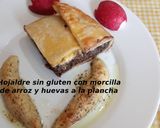 Foto del paso 9 de la receta: Hojaldre sin gluten con morcilla de arroz y huevas a la plancha
