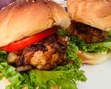 Hình bước làm 4 của món Burger gà sốt Teriyaki healthy