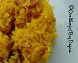 A picture of step 9 of Basanti Pulav/ Bengali Misti Pulao.