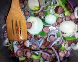 A picture of step 2 of Smothered smoked sausage and potatoes.