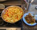 A picture of step 4 of Chicken and Squash Guyanese Curry.