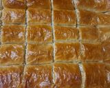 A picture of step 2 of Baklava with Kunafa.
