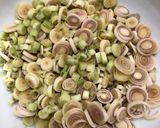 Hình bước làm 2 của món Thịt ba chỉ heo xào mắm ruốc (ruốc sả Huế)