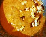 A picture of step 3 of Kaju paneer (cottage cheese in cashew gravy).