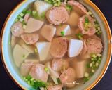 Hình bước làm 4 của món Canh bò viên nấu khoai môn