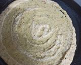A picture of step 3 of Panchmel Dal or Mixed Lentils Chilla with veggies.