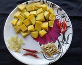 A picture of step 1 of Oily Mango Pickle (আম তেল).