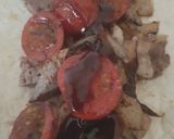 A picture of step 2 of My Steak & Onion wrap with a Tennessee whisky Beef Sauce.😊.