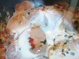 Carre de cerdo con verduritas a la crema