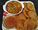 A picture of step 7 of Tuvar Dhokli.