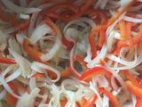 Salteado vegetales con milanesas de soja