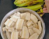 A picture of step 1 of Kachcha kela Masala Fry.