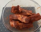 A picture of step 2 of Korean kimchi pork rib stew.
