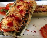 A picture of step 8 of Lauki Pizza with Pesto.