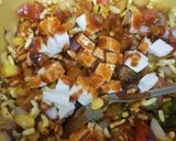 A picture of step 3 of Kurkuri sweetcorn aloo chat.