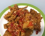 Foto langkah ke 7 dari resep Jamur dan Tahu Geprek.