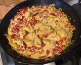 Une image de l'étape 10 de Poulet curry coco poivrons rouges.