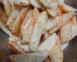 A picture of step 1 of Garlic potato.