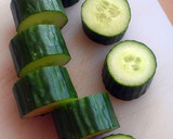 A picture of step 1 of Vickys Cucumber Salad Cups with Filling/Dip Options.