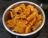 A picture of step 3 of Roasted Peanuts Chikki.