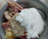 A picture of step 1 of Milk based Chicken Rezala.