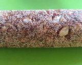 A picture of step 4 of Khajoor {dates} dry fruit roll without sugar.