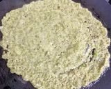 A picture of step 3 of Moong dal chilla.
