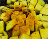 A picture of step 2 of Raw mango vaghariyu.