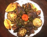 A picture of step 3 of California Farm Mint Eggplant Lamb Chop Salad.