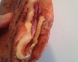 Foto del paso 17 de la receta: Arepa de Zanahoria 🥕con relleno hawaiano!!!😜😜😜🍘🧀🥓🍍🍘