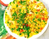 Hình bước làm 6 của món Trứng chiên thịt rau củ