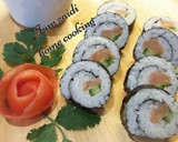 A picture of step 2 of 🐟🥒Salmon & Cucumber Sushi Rolls🐟🥒.