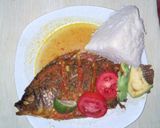 A picture of step 2 of Tilapia fish with ugali.