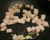 A picture of step 2 of Gnocchetti sardi with black olive and sword fish ragu.