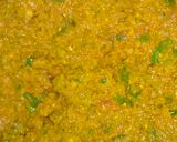 A picture of step 6 of Hare choliya and garlic chutney.