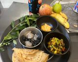 A picture of step 7 of Avocado Bhujiya with Laccha Paratha.