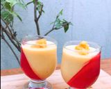 A picture of step 7 of Mango Pudding with jelly 😋.
