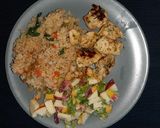 Foto del paso 7 de la receta: Pollo asado con hierbas, arroz con verduras y ensalada tropical