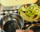 A picture of step 1 of Green Smoothie: With Kiwi Banana Spinach and Chia Seeds.