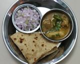 A picture of step 8 of Arvi Gosht.
