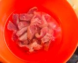 A picture of step 1 of Mix veg with meat #eattherainbow.