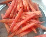 A picture of step 4 of Tandori fries Valentine day fries 😂❤️.