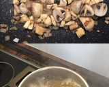 Foto del paso 5 de la receta 🍜 Espaguetis cremosos con champiñones y pollo! 🍗