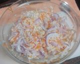 Foto del paso 2 de la receta Ensalada de col con zanahoria, brotes de soja y cebolla roja