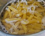 A picture of step 1 of Penne pasta with vegetables.