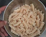 A picture of step 1 of Fusilli Pasta with Arrabbita sauce.
