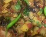 A picture of step 8 of Achari Aloo Baingan.