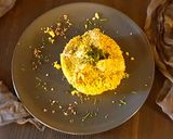 A picture of step 8 of Quinoa with Artichokes, Saffron, and Leeks.